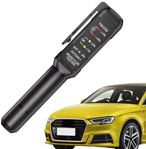 Brake Fluid Moisture Tester,High-Sensitivity Hydraulic Fluid Liquid Tester Brake Diagnostic Testing Tool | Oil Moisture Tester with 5 LED Indicators Brake Fluid Content Detector for Brake Fluid