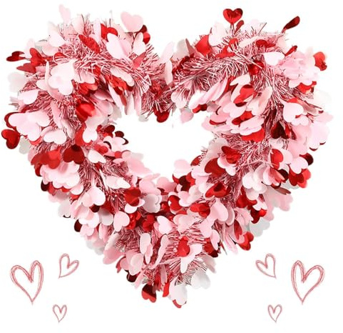 Ghirlanda a forma di cuore di San corona petali corone di San porta anteriore segno fatto a mano decorazione da parete decorazione commerciale