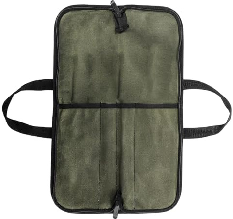 Borsa per coltelli, per posate da esterno, in tela cerata, portatile, per utensili da cucina, campeggio, escursionismo, Verde militare, Refer to description, Unisex