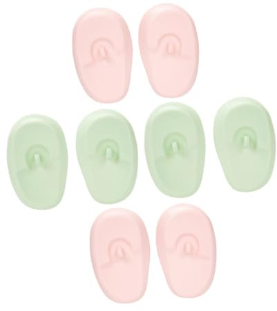 EXQUIMEUBLE 4pairs Silicone Ear Caps for Hair Dyeing Heat Ear Covers Reusable Hair Dye Protectors for Salon Home