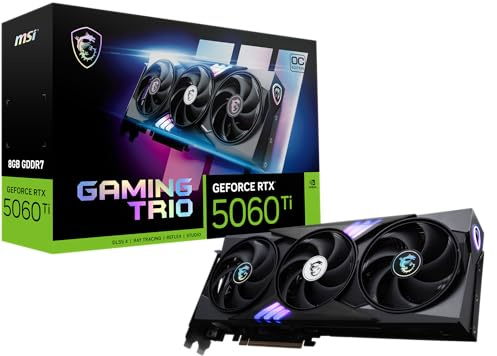 MSI Gaming RTX 5060 Ti 8G Gaming Trio OC Graphics Card (8GB GDDR7,TBA-bit, Extreme Performance: TBA MHz, DisplayPort x3 2.1a, HDMI 2.1b, NVIDIA Blackwell Architecture)