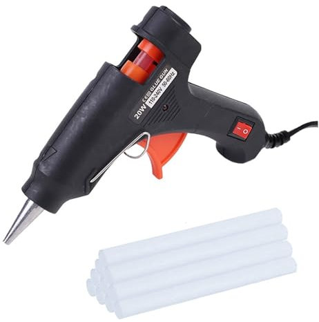 RUHEN Mini Pistolet thermofusible 20 W pour Usage Domestique et Industriel, Outil de réparation thermoélectrique, avec bâtons de Colle de 7 mm