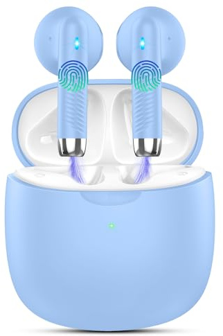Niderson AI Kopfhörer Übersetzer, 3-in-1 Echtzeit Sprachübersetzer Ohrhörer mit ENC und App, 32H Bluetooth 5.3 Übersetzungskopfhörer mit 164 Sprachen & 7 Modi, Übersetzer Ohrhörer für Reisen, Blau