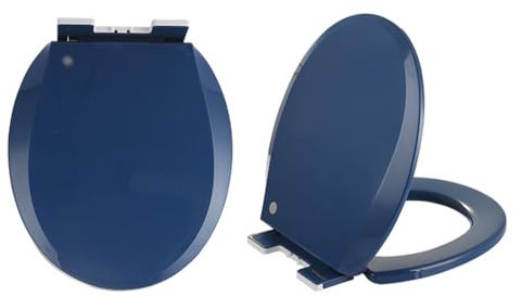 Brigtviee Toilettendeckel WC Sitz mit Absenkautomatik, Farbiger Toilettensitz, Softclose Klodeckel, Oval WC Deckel, O Form Klobrille, Toilettenbrille aus PP, Leicht zu Reinigen,Royal Blue,36x41cm