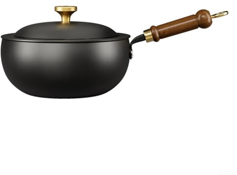 ARMYJY Uncoated Wrought Iron Frying Pan with Flat Bottom for Even Heat Distribution and Generous Cooking Capacity (20 * 9.5cm)