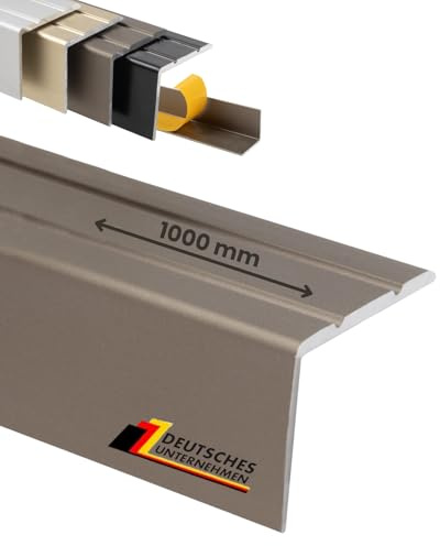 KARAT Treppenkantenprofil Ohne Bohren - Winkelprofil 24,5 x 20 mm - (Edelstahl - matt, Selbstklebend)