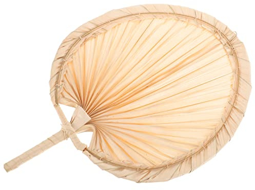 WEKAMOS Abanico de Palma Vintage Portátil Ventilador de Verano Chino para Bodas Fiestas y Decoración Ligero y Práctico para Ancianos