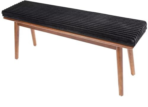Bankauflage 100×35 CM, 5CM Dicke Cord Bankkissen, Waschbare Sitzauflage Sitzkissen Bank, Stuhlkissen Bankpolster, Gartenbank Auflage Outdoor, Sitzpolster Bankpolster für Küche Esszimmer, Schwarz