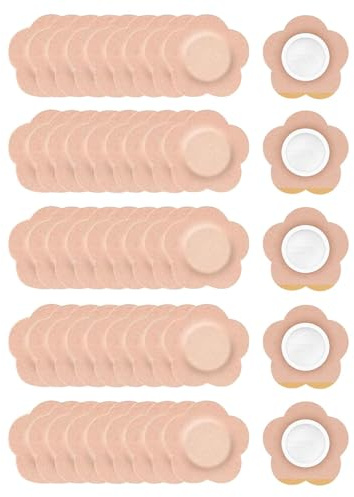 Harilla 50 Stück Rizinusöl-Packungen für den Bauchnabel, saugfähig, nicht waschbar, Spunlace-Tuch, Anti-Leck-Patches, Nabelpflaster, Hautfarbe