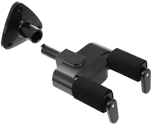 NOLITOY Soporte de Pared Gancho Resistente de Plástico y Metal Negro para Guitarra y Ukelele Diseño de Bloqueo Automático por Gravedad y Fácil Instalación