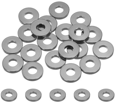 QUARKZMAN 20 Pièces Rondelles Metal M5, Rondelles Plates M5 x 12 mm, Rondelle en Alliage d'Aluminium, Épaississement, pour Vis et écrous, gonds de Porte, Pièces de Modèles Rc, Gris Titane