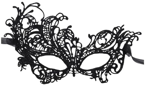 Wenlzhnb Spitze Maske Venezianische Maske Spitze Damen Schwarz Lace Augenmaske für Frauen Augenmaske für Halloween Karneval Abendkleid Tanz Party Masken Damen Elegant