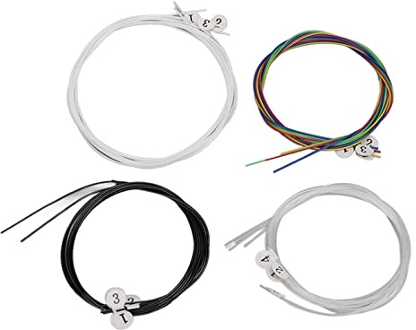 Cordes pour Ukulélé 16 - Pack Multicolore |Cordes de remplacement en nylon pour soprano/concert/ténor |Cordes à revêtement robuste avec un son clair |Ajustement universel