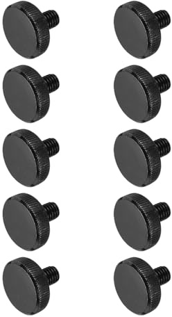 QUARKZMAN 10Pcs Viti A Testa Bombata Zigrinata M8 X 12mm Viti A Mano Nere In Acciaio Viti Metriche Zigrinate Manopole Di Presa Elementi Di Fissaggio A Filettatura Per Serraggio Manuale