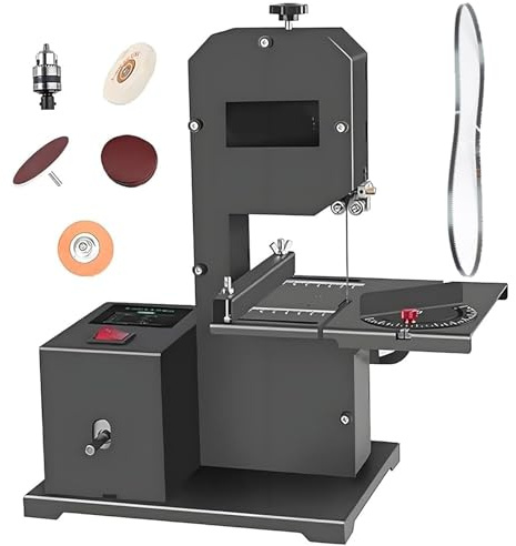 Benchtop Bandsaw for Small Workshops, Heavy-Duty with Tilting Metal Table