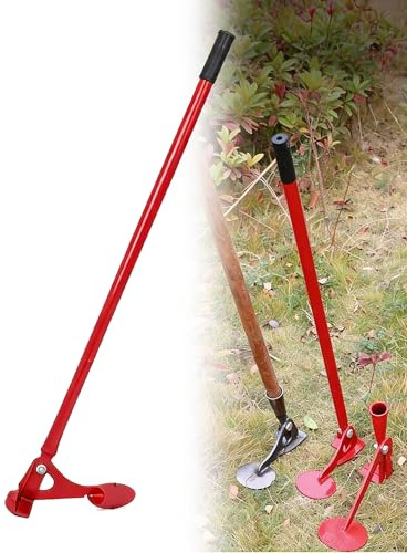 Genérico Herramienta for Quitar raíces y tocones de árboles, Extractor de Postes for cercas, Acero, for extracción de raíces de malezas en huertos y Jardines de Granja(Red (with Handle))