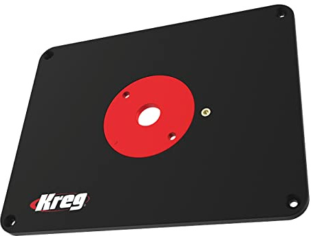 KREG PRS4038 Frästisch Einlegeplatte 298 x 235 x 9 mm + 3x Reduzierring 25 mm / 30 mm / 67 mm