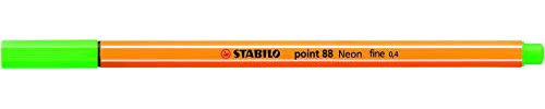 STABILO point 88, Fineliner 0,4 mm – Box von 10 Stifte - neon green