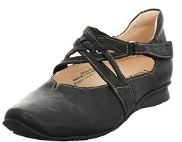 Think! Damen CHILLI chromfrei gegerbte nachhaltige Halbschuhe, SCHWARZ 0000