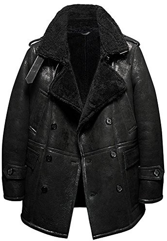 Fliegerjacke Herren Shearling Jacke Schaffell Jacke Military Lederjacke Bomberjacke B3 B2 A2