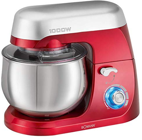 Robot patissier - Petrin a pain - Robot petrin - Robot patissier professionnel - Robot multifonction Bomann KM6009CB Robot pétrisseur 1000 Watts Mixeur/Pétrin/Fouet 5 Litres Rouge