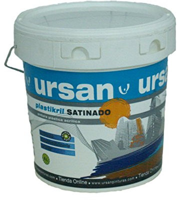 Ursan - Plastikril Satinado | Pintura Blanca Exterior Satinada - Pintura Impermeabilizante con Conservantes Antimoho - Indicada para Fachadas con Alta Resistencia a Agentes Atmosféricos - 4L