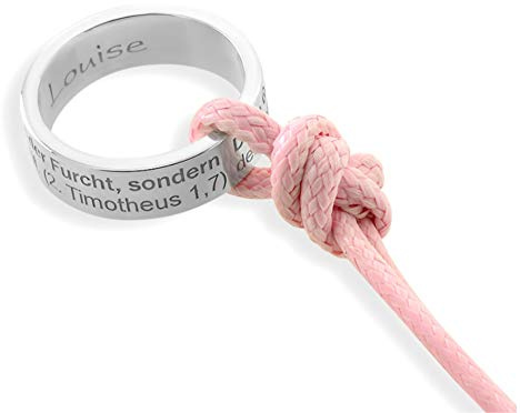 Taufkette Silber Taufring Taufspruch Kette mit Gravur Schmuck zur Taufe Kommunion Geschenk 925 Silber Kette mit Namen | HANDMADE IN GERMANY