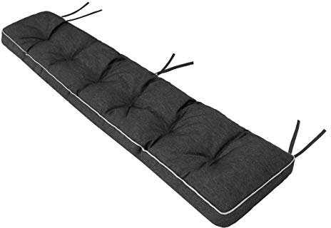 Bankkissen Bankauflage Auflage Kissen Polster Bankpolster Outdoor - Bankauflage Auflage für Bänke in Haus und Garten Sitzkissen 120x40 cm Schwarz