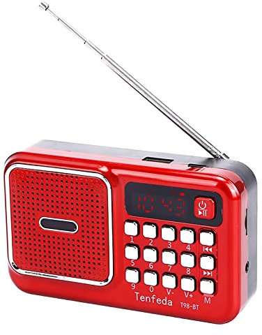 Portable Shortwave Radio, Battery Powered or USB Charging AM FM Radio with LCD Display Transistor Radios with MP3 Player Bass Speaker for Home Office Travel