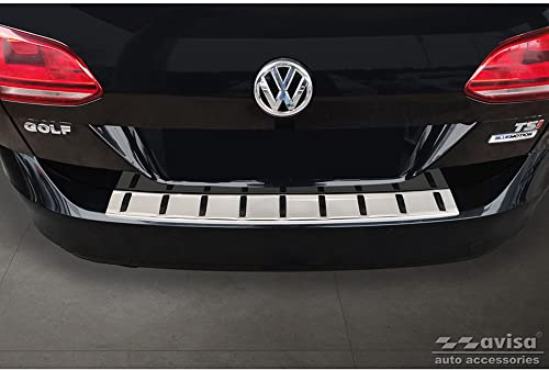 Avisa Edelstahl Heckstoßstangenschutz STRONG EDITION passgenau | kompatibel mit Volkswagen Golf VII Variant inkl. Alltrack 2012-2017 - Silber