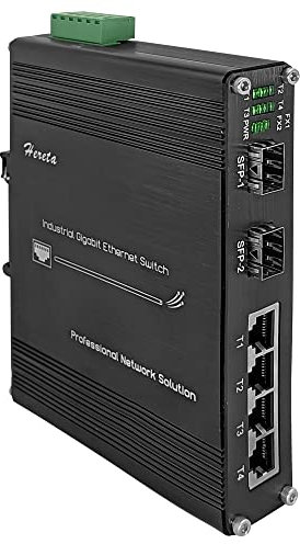 Commutateur Gigabit Ethernet 4 ports TP 10/100/1000Base-TX et 2 ports SFP 1000Base-FX Commutateur à fibre optique industrielle durcie