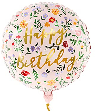 Globo inflable Libetui Happy Birthday Flores Globo de cumpleaños Chica Rosa Caramelo