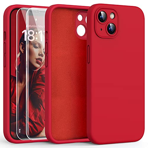 HATOSHI für iPhone 13 Hülle, Silikon Anti-Rutsch Kratzfestes Stoßfest Handyhülle für iPhone 13 Schutzhüll, Rot