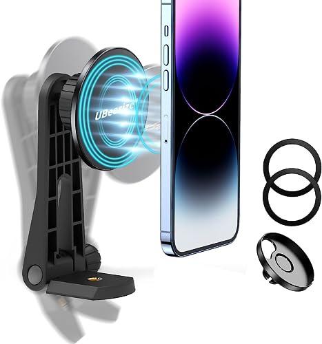 UBeesize Magnetiche Handyhalterung Stativ, mit 1/4 Schraube Magsafe Stativ | Zubehör für Tripod Selfie Stick Smartphone Handyhalter Kompatibel für iPhone 17/16/15 Serien Magsafe Tripod