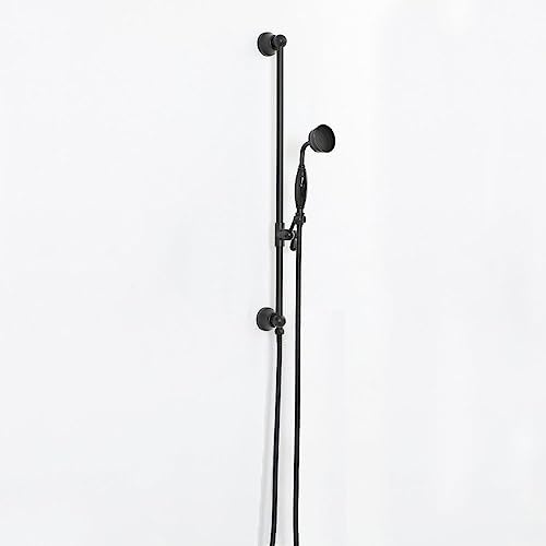 Milano Elizabeth Riser Rail Telephone Style Hand Shower Integrated Elbow - Black