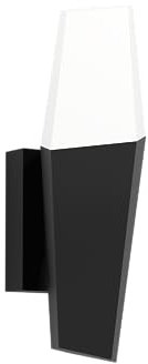 Eglo LED Outdoor Wall Light Fixture Farindola, External Porch Lighting, Outside Spotlight, Exterior Torch lamp, Black Metal and White Plastic, E27 Socket, IP44
