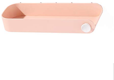 Samnuerly Badezimmerregal aus Kunststoff, Badezimmer-Eckregal, Aufbewahrungsregal, wandhängendes Toiletten-Badezimmer-Waschtisch-Dreieck-Lagerregal, schwebende Regale (Farbe: Rosa, Größe: Grau)