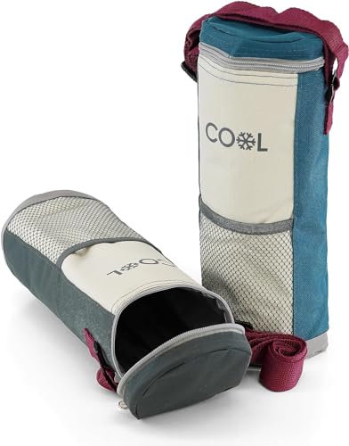 MTS Insulated Bottle Cool Bag Zip Up Ice Wine Cooler Shoulder Strap Picnic Drinks