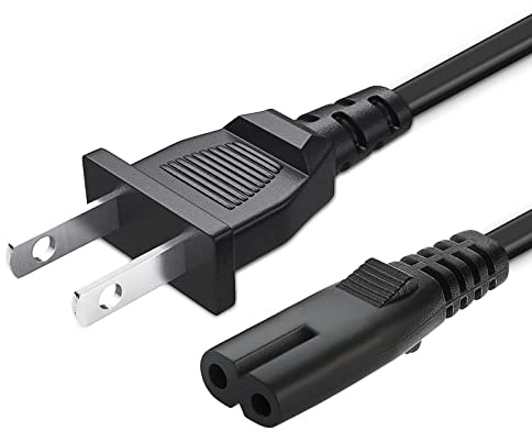10FT 2 Prong TV Power Cable Cord for TCL Roku Smart LED LCD HD 24 32 40 42 43 48 50 55 60 65 75 85 Inch TV- TCL Roku TVs 55s405 43s425 50s425 AC Power Cable Longer Plug Cord Replacement