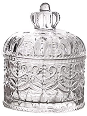 RWRAPS Sucrier Plat à Bonbons en Verre avec Couvercle, sucrier, Bol à Fruits, Organisateur de Bonbons, boîte en Cristal pour la décoration, Pot à Sucre