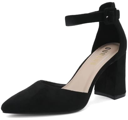 DUUCUB Tacchi a Punta Chiusa per Le Donne -Pompe a Punta Nera con Tacchi Alti a Blocco per Le Donne Size 38