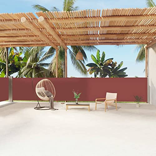 ARKEM Seitenmarkise Ausziehbar Braun 140x1200 cm für Balkon, Garten und Terrasse, Sichtschutz, Windschutz, Wasserdicht, Sonnenschut