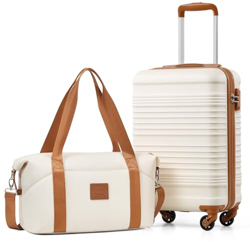 COOLIFE 55×35×20 Cabin Suitcase + 40x25x20cm Ryanair Cabin Bag EasyJet Set