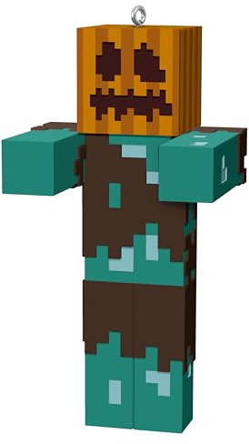 Hallmark Keepsake Adorno de Halloween 2024, Minecraft ahogado con Calabaza Tallada, Regalos para Jugadores