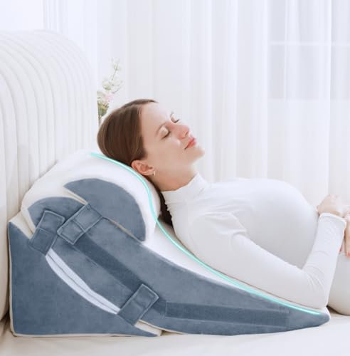 SlumbayTale Bettkeilkissen zum Schlafen, Rückenstützkissen, 121825 Zoll Höhenverstellbar Memory Foam Keilkissen für Nach Operationen, 12-in-1 Keilkissen für Säurereflux, Schnarchen, Gerd