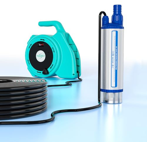 Pompe de transfert d'eau 630 GPH pour batterie for Makita 18 V, 2400 L/Ht Pompe submersible avec câble de 16 m, pompe à huile 120 W pour jardin, camping, camping-car (pas de batterie)