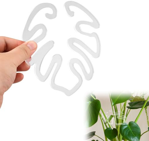 PEUTIER Monstera Shaped Plant Stand, Acrylic Flower Shape Leaf Plant Support Plant Growth Accessories Plant Stakes for Indoor Outdoor Garden Plants Support(A Style)