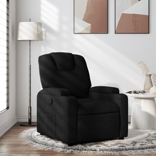 Homgoday Loungesessel, Sessel, Relaxsessel, Schlafsessel, Liegestuhl aus schwarzem Stoff