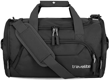 Travelite Resväska Handbagage 40 cm, Weekender Kick Off, Lätt Liten Resväska för Semester, Sport, Pool, Klinivistelse, 23 Liter, Svart