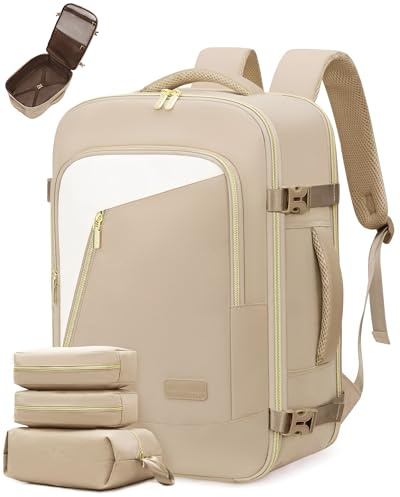 LOVEVOOK Damryggsäck 15,6 tum laptopfack beige kaki reseväska